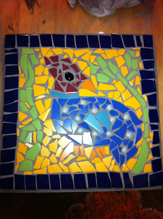 stoeptegel mozaiek bij Expres-zo creatieve workshops